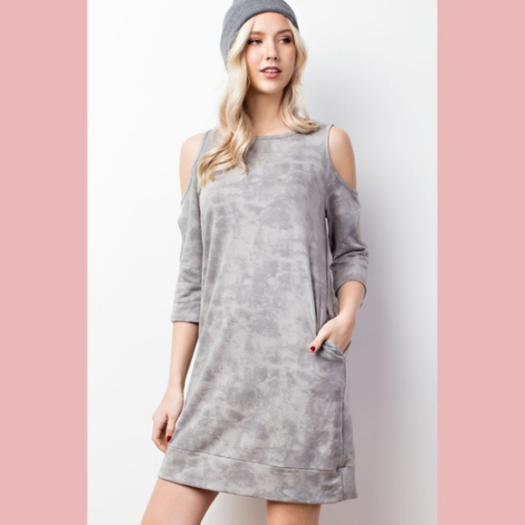 2 X HP! Tie Dye Cutout Cold Shoulder Dress - Picture 2 of 5